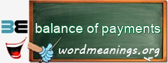 WordMeaning blackboard for balance of payments